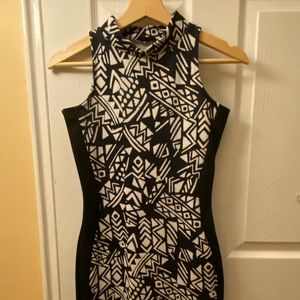 ASOS Sleeveless Black and White Turtleneck Dress